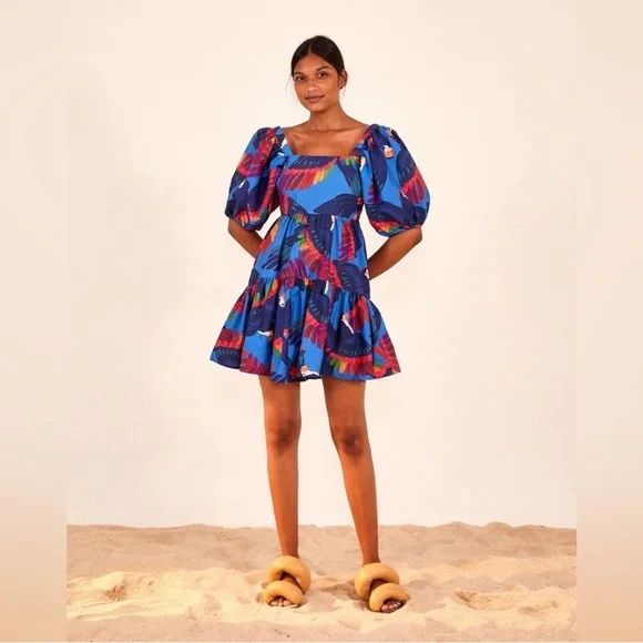 FARM Rio | Dresses | Farm Rio Printed Macaw Rainbow Mini Shift Dress |  Poshmark